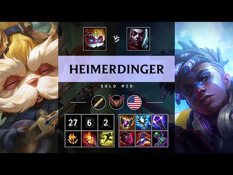 Heimerdinger Mid vs Ekko - NA Grandmaster Patch 25.16