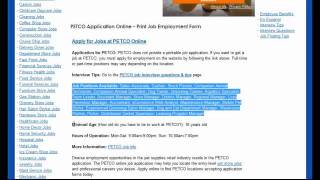 PETCO Job Application Online