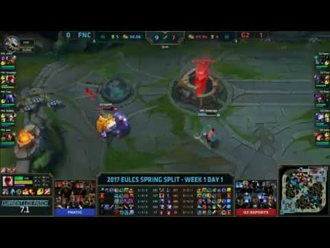 EPIC Fnatic (Caps Ryze) VS G2 (Perkz Syndra) Game 2 Highlights - 2017 EULCS Spring W1D1