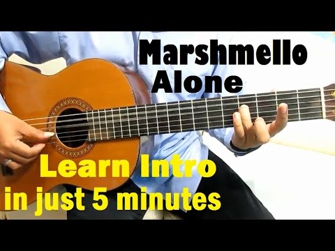 Marshmello Alone Guitar Tutorial ( Intro ) - Guitar Lessons for Beginners