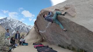 Video thumbnail of Iron Man Traverse, V4. Buttermilk Country