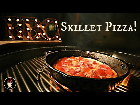 Skillet Pizza On The Weber Charcoal Grill | Cast Iron Pizza On The Barbecue