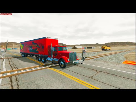 Trains vs Trucks On railway Crashes Reverse💥 - BeamNG Drive 🚗