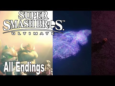 Super Smash Bros. Ultimate - All Endings (Bad Darkness, Bad Light, True Ending) [HD 1080P]