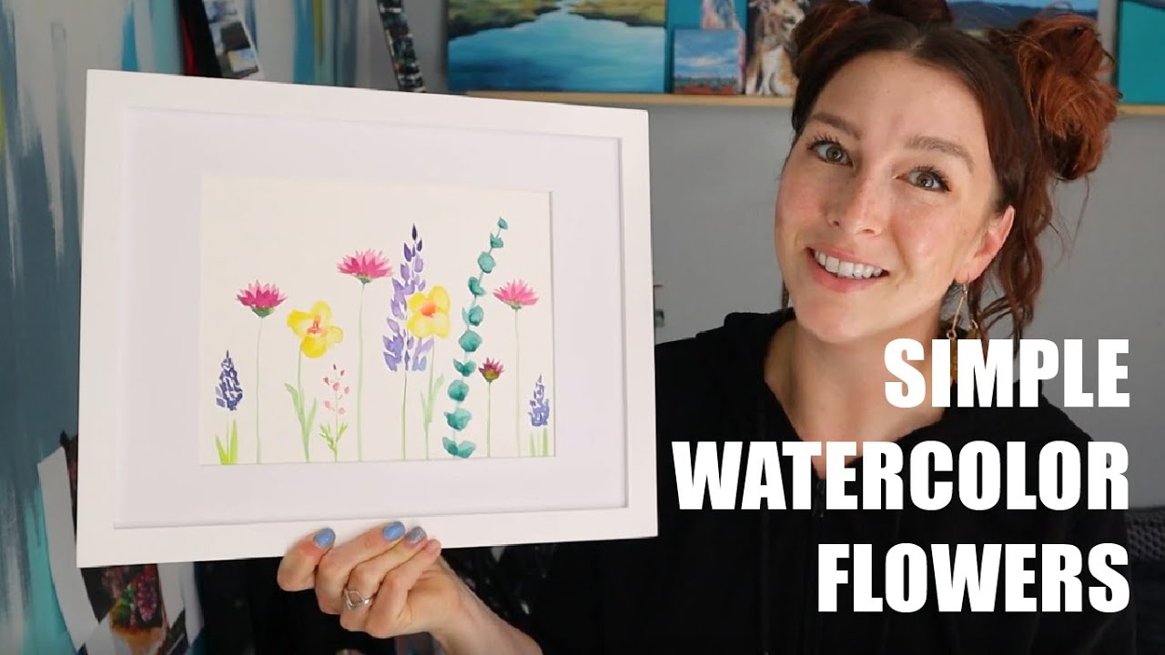 Super Easy Watercolor Flower Painting - Mums, Buttercups, Lupines, Hyacinth and more!