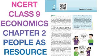 Reading NCERT Class 9 Economics Chapter 2-People as Resource|Useful for school exams,UPSC CSE etc