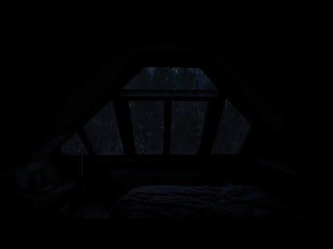 [Try Listening in 3 Minutes] Sleep Instantly with Heavy Rain on Attic Window at Night????Rain ASMR