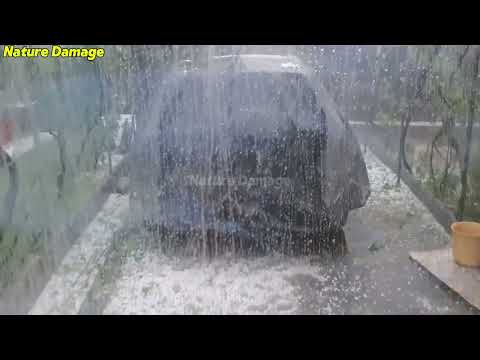 Chaos in Rumänien heute! Brutaler Hagelsturm zerstört Häuser und Autos in Mehedinți