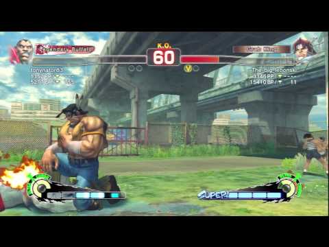 tonynator83 [Balrog] Vs The_big_lebonski [T.Hawk] SSF4 AE Online Ranked Matches - PSN