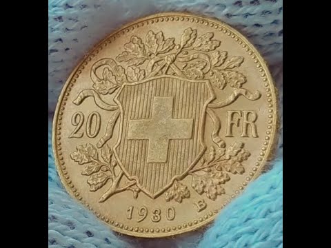 20 Francs 1930 Gold Coin Swiss Helvetia Vreneli 1897 1949 Marengo oro da investimento investire
