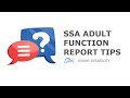 SSA Adult Function Report Tips