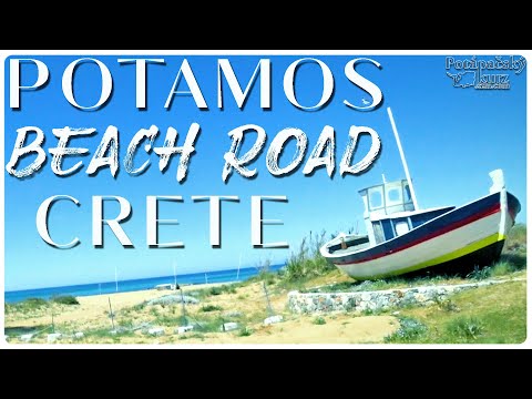 CRETE, Potamos Beach Road Off Season, Greece - Kréta, Potamos cesta popri pobreží mimo sezóny