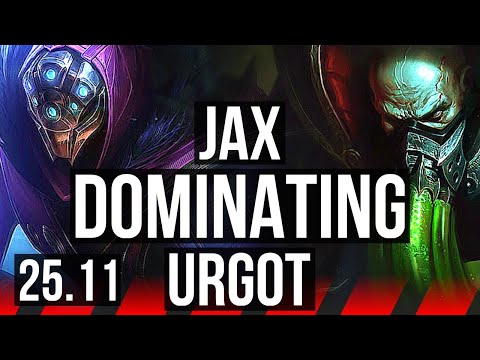 JAX vs URGOT (TOP) | 6 solo kills, 1000+ games, Dominating | EUW Master | 25.11