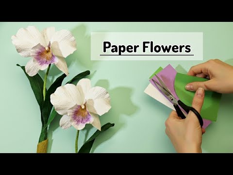 Realistic Crepe Paper Cattleya Orchid DIY | Elegant Paper Flower Tutorial