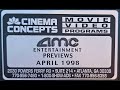 AMC Theatres Previews April 1998 Cinema Concepts Movie Video Programs