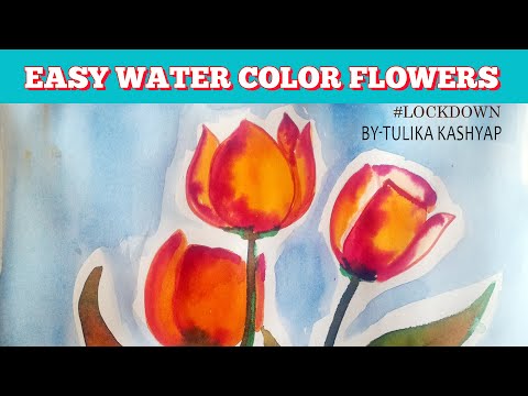 #lockdowndays   Easy Watercolor Flowers   ❤️  BY Tulika kashyap ❤️