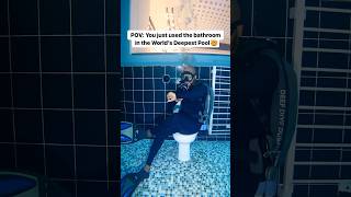 Would you use the bathroom in the deepest pool in the world? #travel #dubai #diving