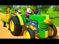Wheels On The Tractor, Farm Vehicles and Rhymes for Children
