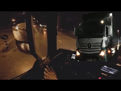 Mercedes-Benz Actros 2019 with trailer, 27 meters -  POV Night Drive