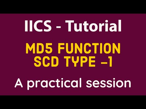 IICS SCD Type 1 with MD5 function | IICS Tutorial SCD Types | IICS Tutorial