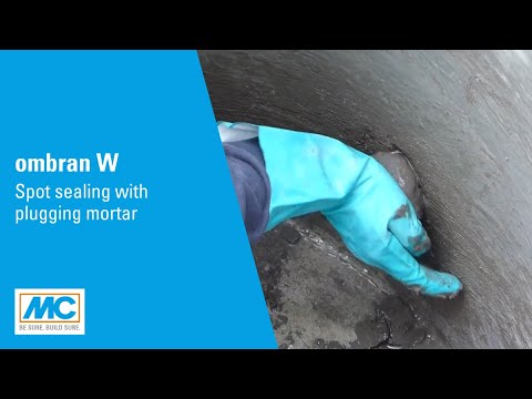 Spot sealing with plugging mortar - sealing with ombran W