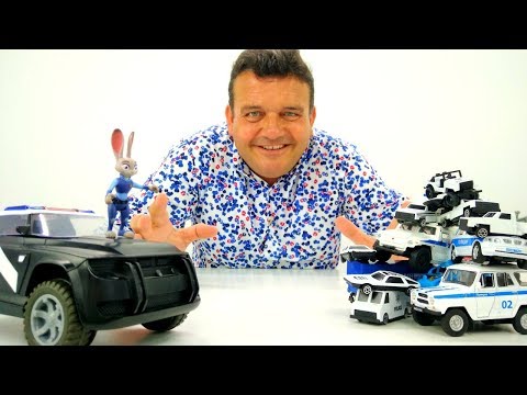 Zootropolis Judy Hopps y coches de policía. Vídeo de carros