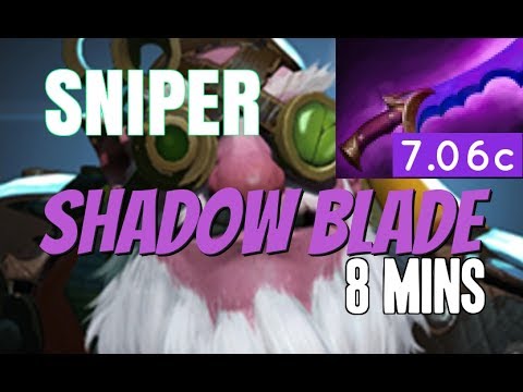Dota 2 How to Jungle 7.06c - Sniper 8 mins Shadow Blade - Radiant Guide