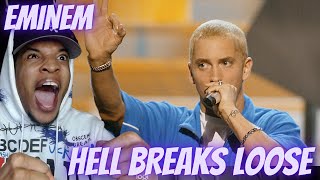 HOLD UP... HE DID WHAT? FIRST TIME HEARING EMINEM - HELL BREAKS LOOSE (FT. DR. DRE) | REACTION