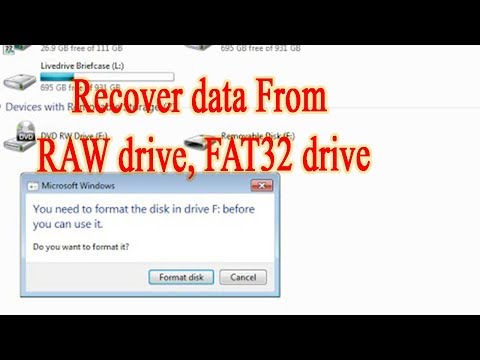 Recover data from corrupted SD Card or USB RAW drive, FAT32, exFAT(format problem)