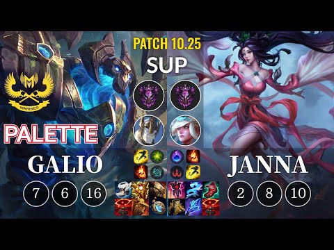 GAM Palette Galio vs Janna Sup - KR Patch 10.25