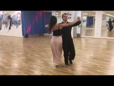 How to dance Natural Turn, Back Lock, Outside Change in Quickstep - Novice