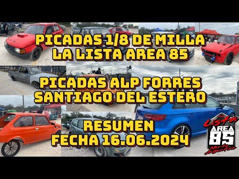 Lista Area 85 Picadas Alp Forres 1/8 de Milla en Santiago Del Estero - Fecha 16.06.2024