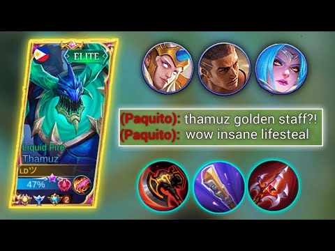 I TRIED GOLDEN STAFF ON THAMUZ AND THIS HAPPENED | TOP GLOBAL THAMUZ GAMEPLAY  - MLBB