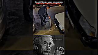 Man cross rainwater without wet shoes..! 🗿#shorts #physics