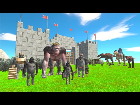 King Goro + Mutant Primates vs Carnivore Dinosaurs - Animal Revolt Battle Simulator