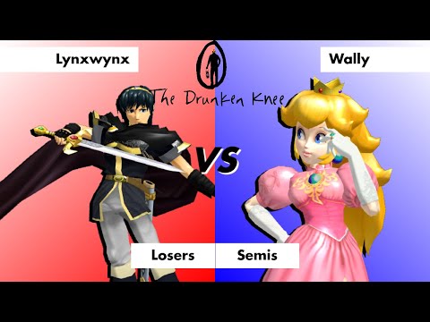 Drunken Knee 2 Lynxwynx (Marth) vs Wally (Peach) SSBM Losers Semis