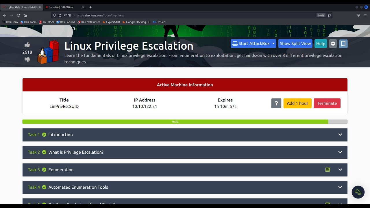 Privilege Escalation SUID - tryhackme (Linux Privilege Escalation)