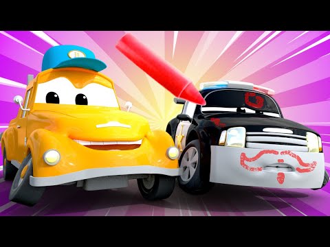 Spalatoria lui Tom - Matt,masina de politie e acoperit cu graffiti - Desene pentru copii