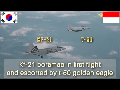 Aerial Video of KF-21 Boramae in First Flight and escorted by T-50 Golden Eagle