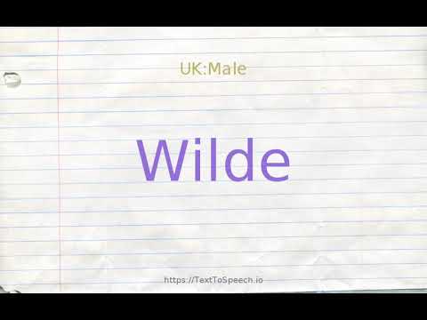 How to pronounce wilde