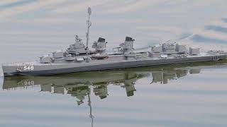 LINDBERG Blue devil destroyer Greyhound DD-548 灰獵犬  R/C製作過程與航行