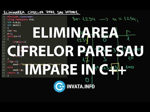 Eliminarea cifrelor pare sau impare dintr-un numar in C++