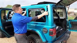 Wrangler One-Touch Top operation and Side Window Removal