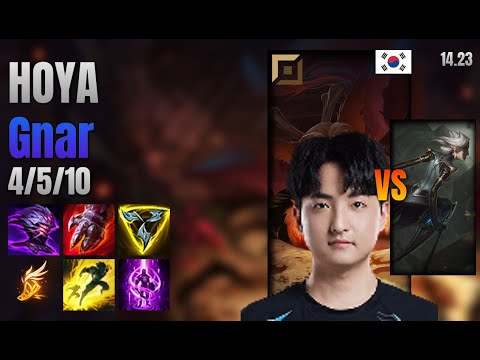 HOYA Top Gnar vs Camille lol KR solo rank Full Game 14.23 | 호야 나르 vs 카밀
