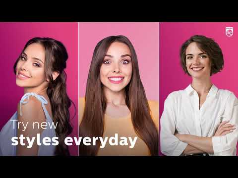 Philips StraightCare Essential Tiesinimo žnyplės „ThermoProtect“ BHS375/00 video