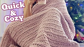 Make In a Day Chunky Blanket 🧶