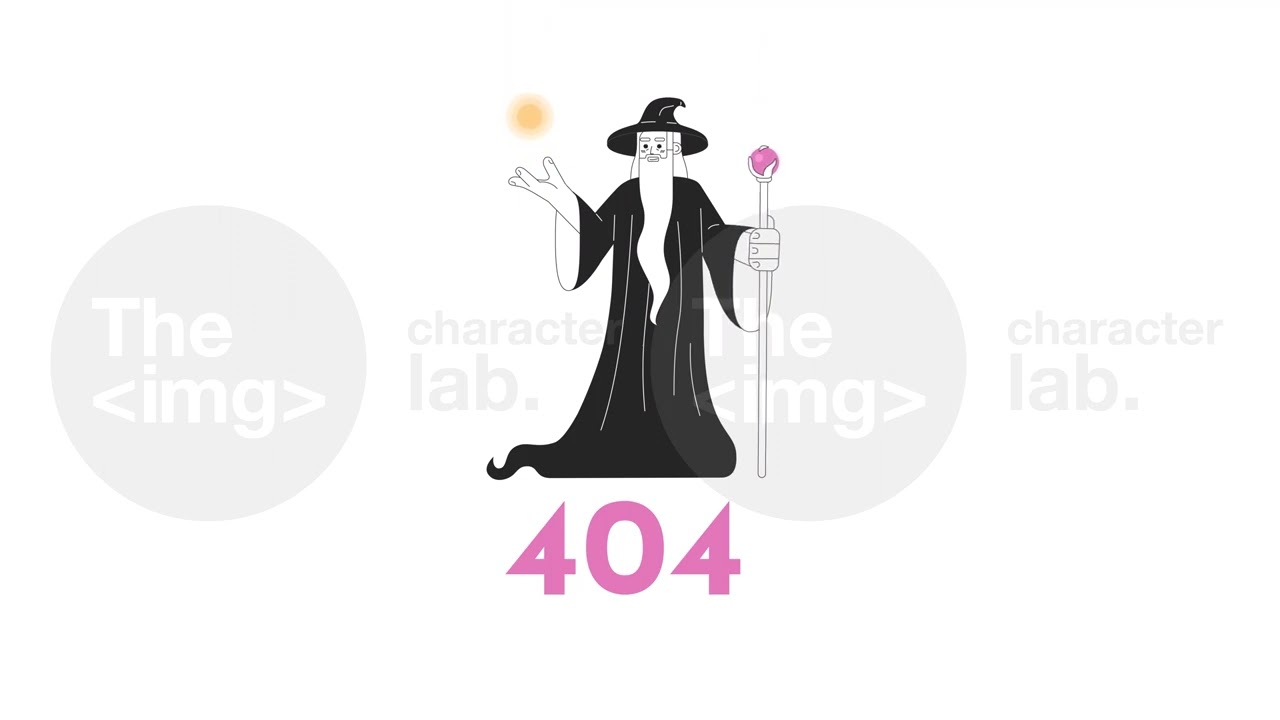 Wizard magic bw error 404 animation