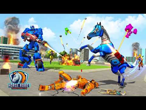 Horse Robot Transform Game: Police Plane Transport