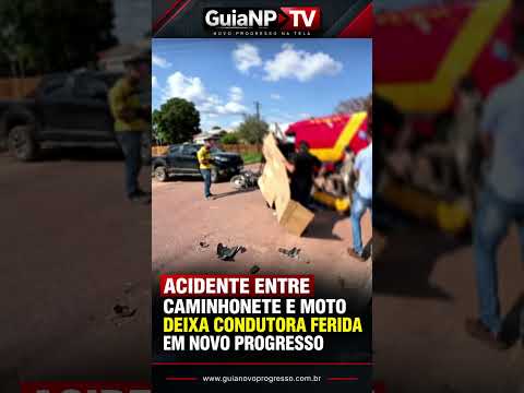 ACIDENTE ENTRE CAMINHONETE E MOTO DEIXA MULHER FERIDA NO JARDIM PLANALTO