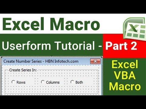 Excel vba Userform tutorial - How to create number series using Userform Part 2